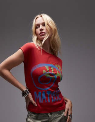 Topshop Graphic Matisse Cap Sleeve Baby Tee