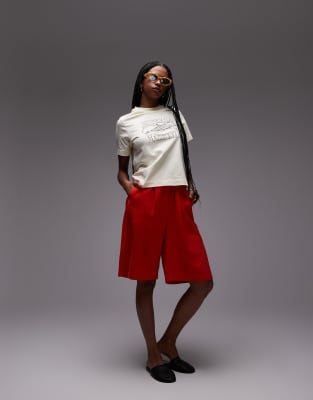 Topshop Graphic Minessota Boxy Tee In Yellow