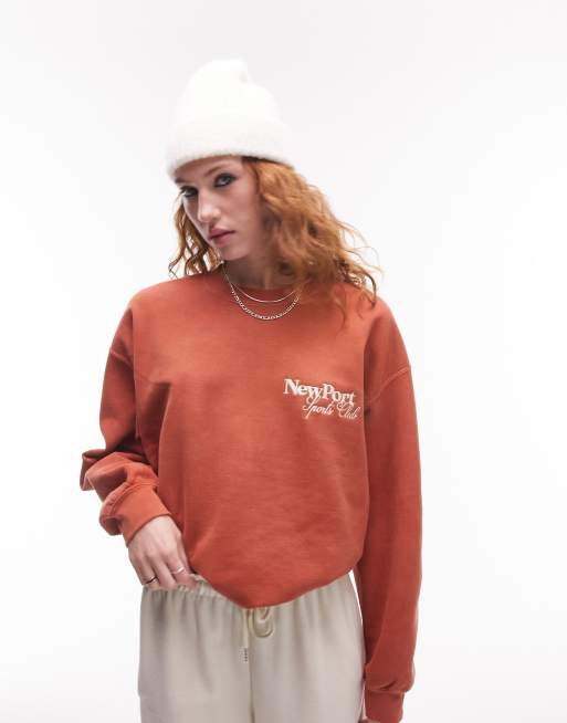 Topshop shop orange sweatshirt