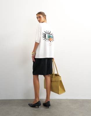 Topshop Graphic 'nomad' Oversized T-shirt In White