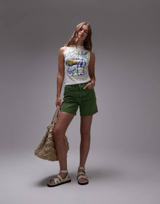 Topshop Graphic Oilo Tank In White