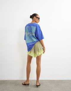 Graphic 'Palm' oversized t-shirt in blue