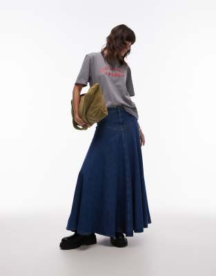 Topshop Graphic Paris 1989 Premium Basic Tee In Gray