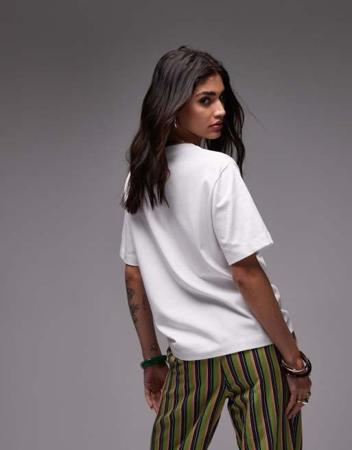 Topshop graphic Positano premium basic tee in white