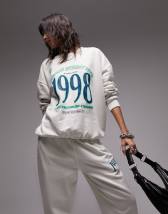 Topshop graphic Sport 1992 vintage wash oversized sweatshirt