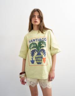 Graphic Santiago oversized tee in green