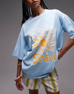 Topshop Graphic Soleil Oversized Tee