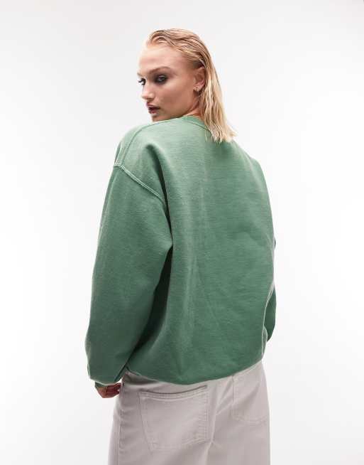 Topshop graphic Sport 1992 vintage wash oversized sweatshirt