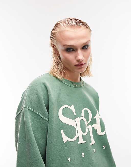 Topshop graphic Sport 1992 vintage wash oversized sweatshirt Topshop graphic Sport 1992 vintage wash oversized sweatshirt