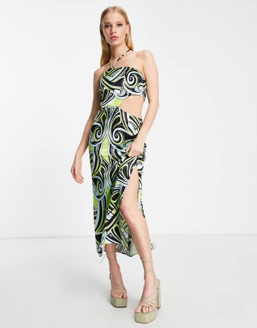 Snake print sale maxi dress topshop