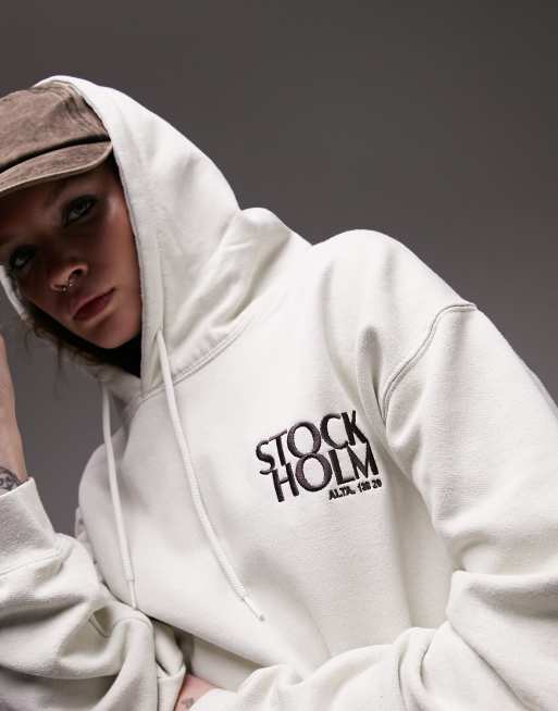 White hoodie topshop sale