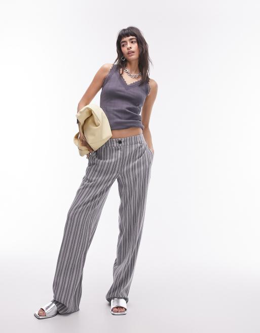Topshop – Grått linne i pointelle med spets och v-ringning, 4 av 4