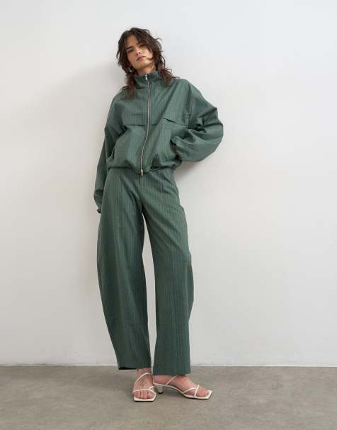 Topshop green stripe funnel co ord - view 1