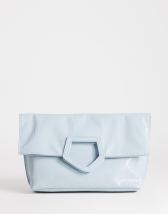 Topshop Gregry folded clutch bag in blue croc