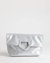 Topshop Gregry folded clutch bag in silver