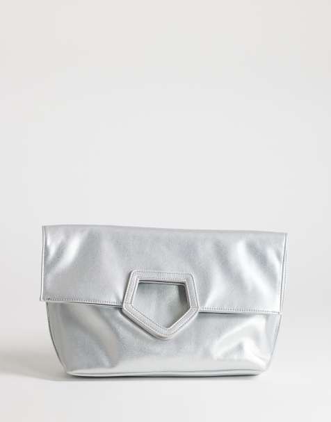Topshop - Gregry - Pochette oversize ripiegata argento - view 1