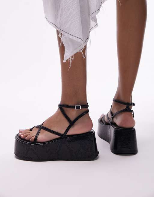 Topshop black platform discount sandals