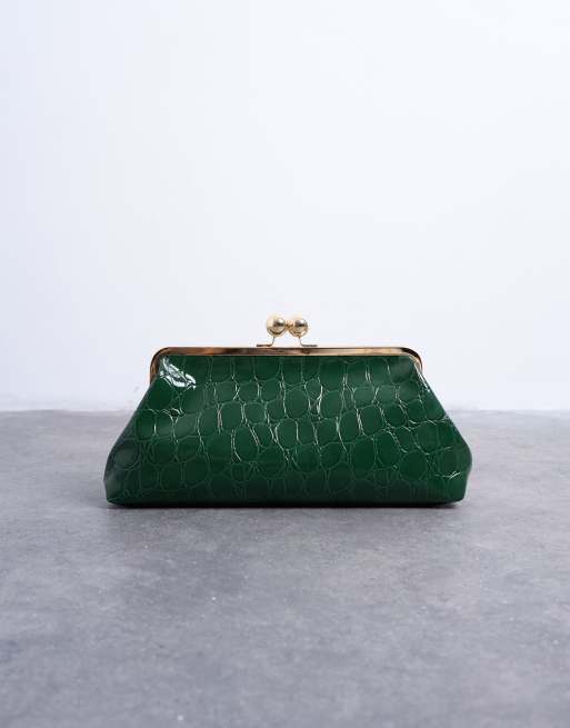 Topshop Gretchen clutch grab bag in green