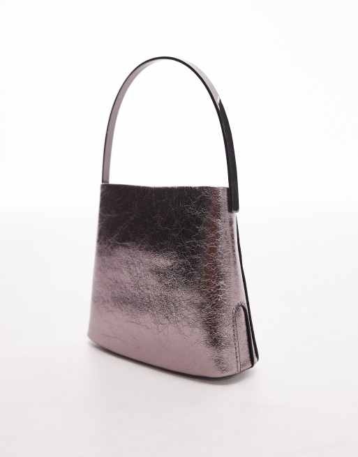 Topshop - Gretel - Sølvgrå mini-håndtaske med metalhank, 3 af 4