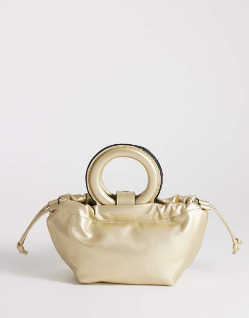 Topshop Grette grab bag in gold, 4 of 4