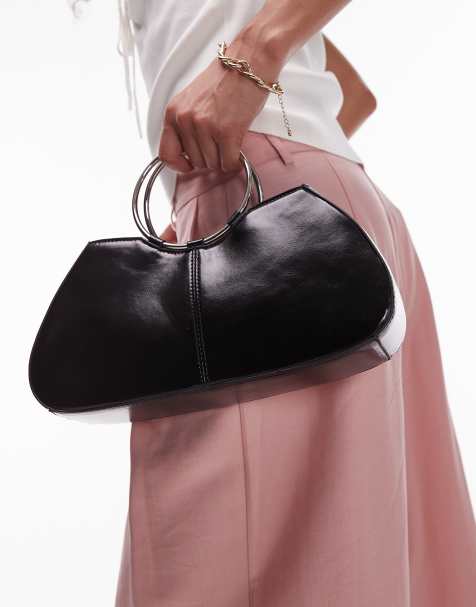 Topshop - Griffith - Handtas met handvat met ring in zwart - view 1