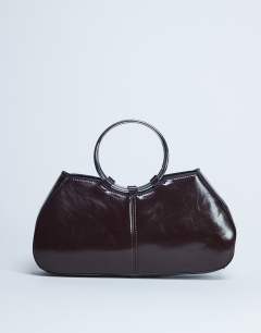 Griffith metal ring handle grab bag in chocolate