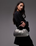 [Topshop] Topshop Griffith metal ring handle grab bag in silver One Size SILVER
