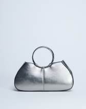Topshop Griffith metal ring handle grab bag in silver