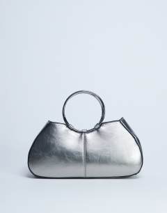 Griffith metal ring handle grab bag in silver