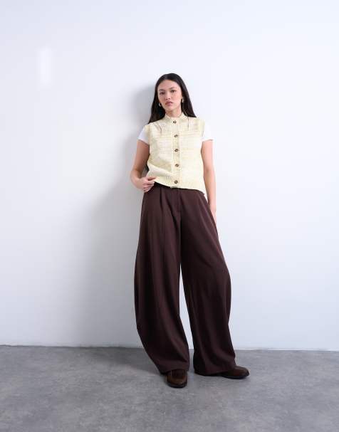 Topshop - Grøn strikket habitvest i snoet garn - view 1