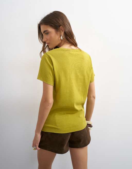 Topshop - Grøn T-shirt med 'Saturday'-grafik, 3 af 4