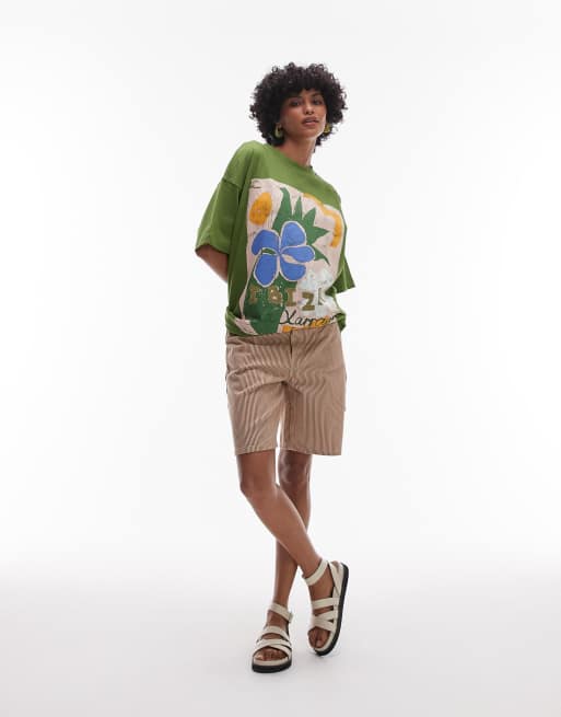 Topshop – Grön t-shirt i jersey med 'Ibiza'-tryck, 3 av 4