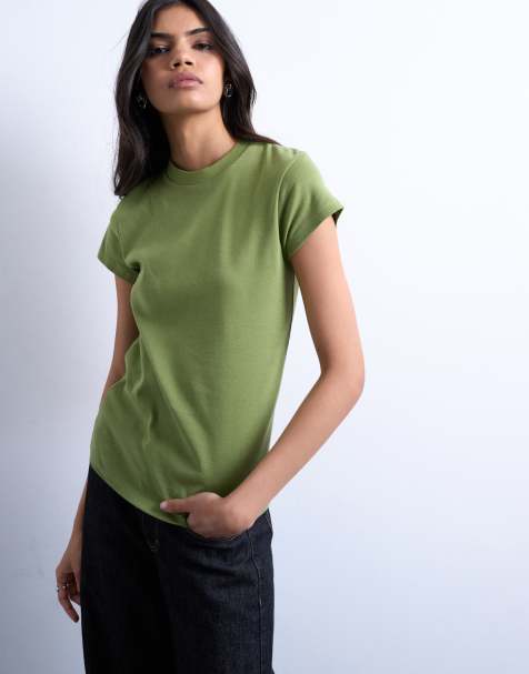 Topshop – Grön, vardaglig T-shirt - view 1