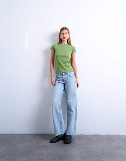 Topshop – Grön, vardaglig T-shirt, 2 av 4