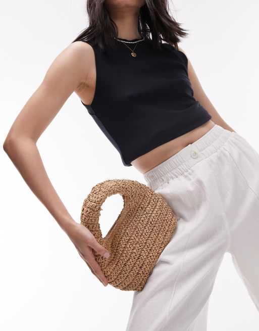 Topshop – Groovy – Tragetasche aus Stroh in Naturfarbe, 3 von 4