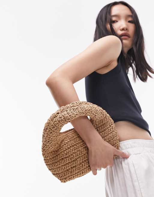 Topshop – Groovy – Tragetasche aus Stroh in Naturfarbe, 4 von 4