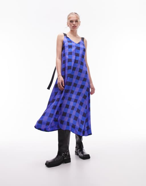 Zara plaid hotsell midi dress