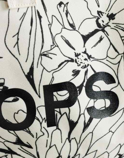 Topshop - Grote tote tas van canvas met bloemenprint, 3 van 4
