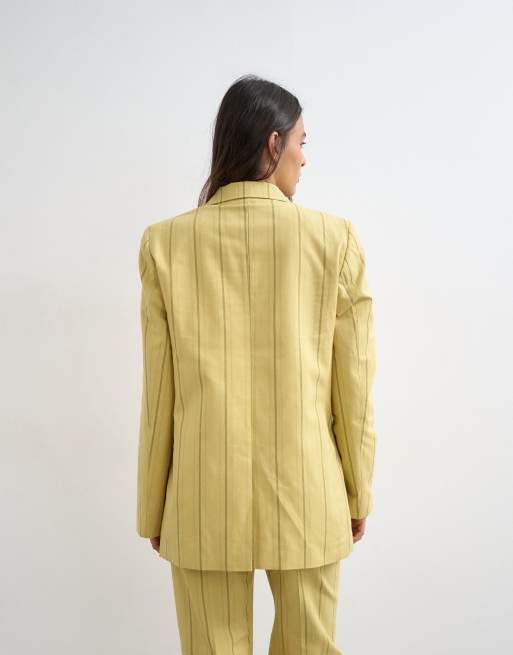 Topshop - Gul blazer med striber til særlige lejligheder - Del af sæt, 4 af 4