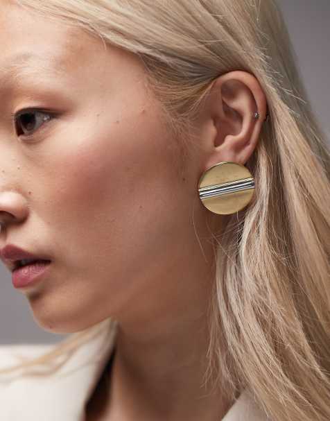 Topshop - Guldfarvede statement-ørestikker med nitter - view 1