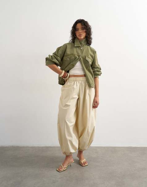 Topshop - Gule poplin-bukser med ekstremt ballonsnit - view 1