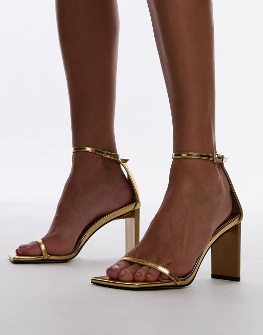 Topshop - Gus 2 Part - Minimalistiske sandaler i guldfarve
