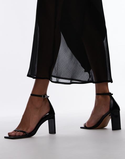 Topshop - Gus - Sandali con tacco neri in 2 parti effetto nudo - view 1