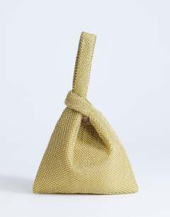 Gwyn embellished grab bag in gold