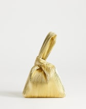Topshop Gwyn ribbed grab bag in gold