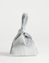 Topshop Gwyn ribbed grab bag in silver