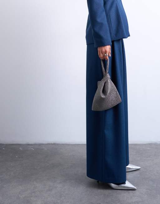 Topshop Gywn embellished knot grab bag in pewter, 4 of 4