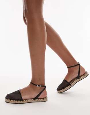 Topshop - Hailey - Espadrilles en deux parties - Noir