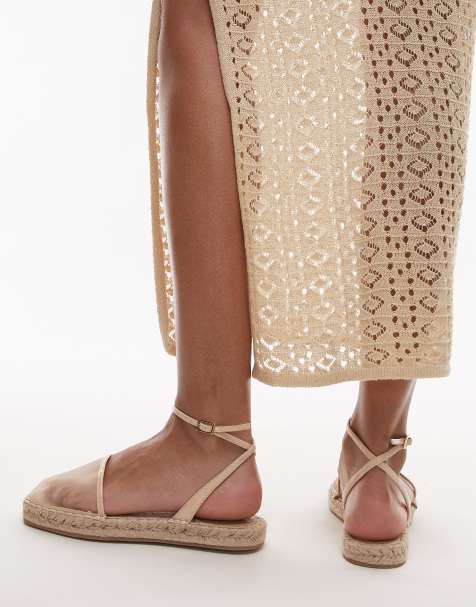 Topshop Hailey two part espadrille in off white - view 1