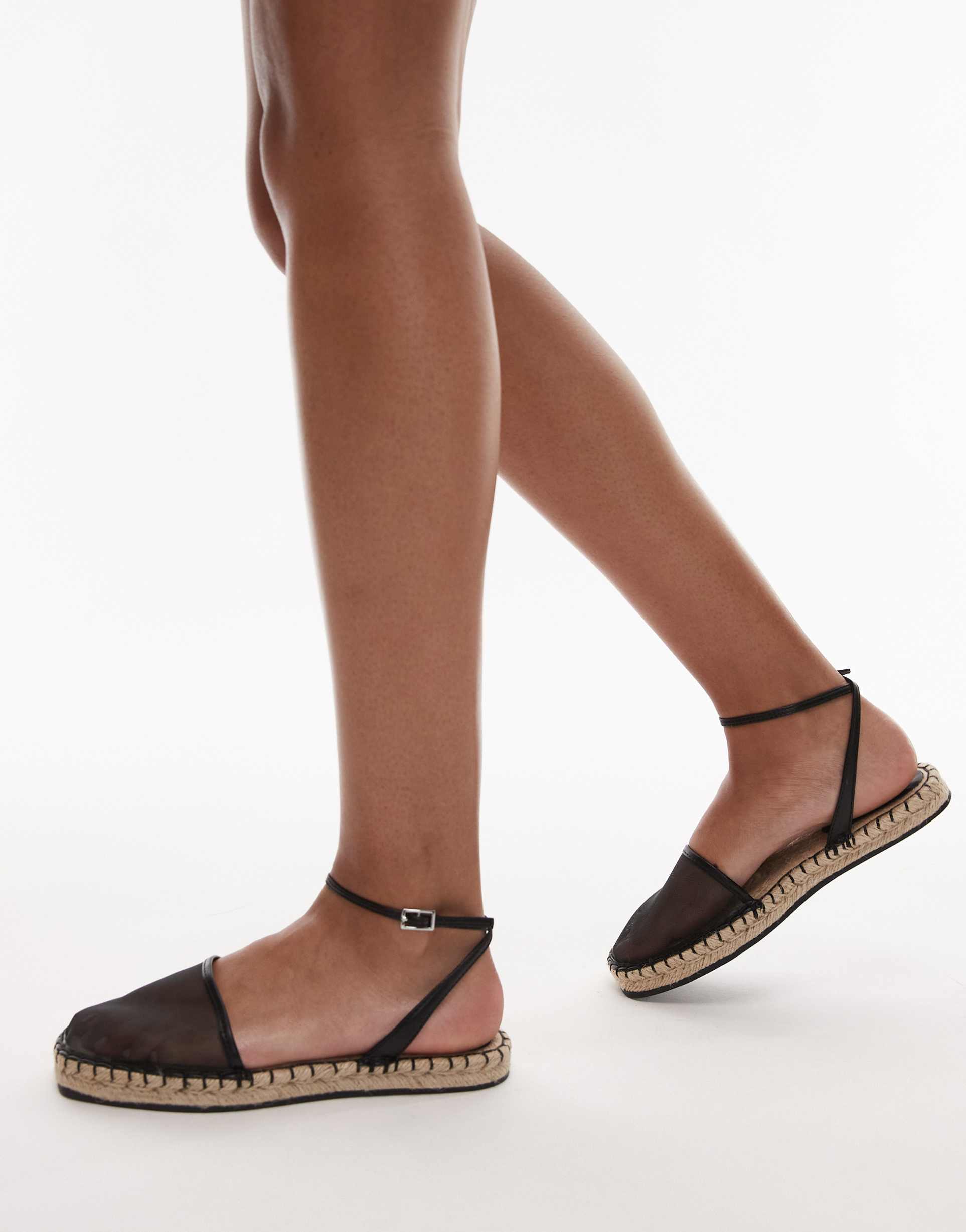 topshop hailey two part espadrilles in black